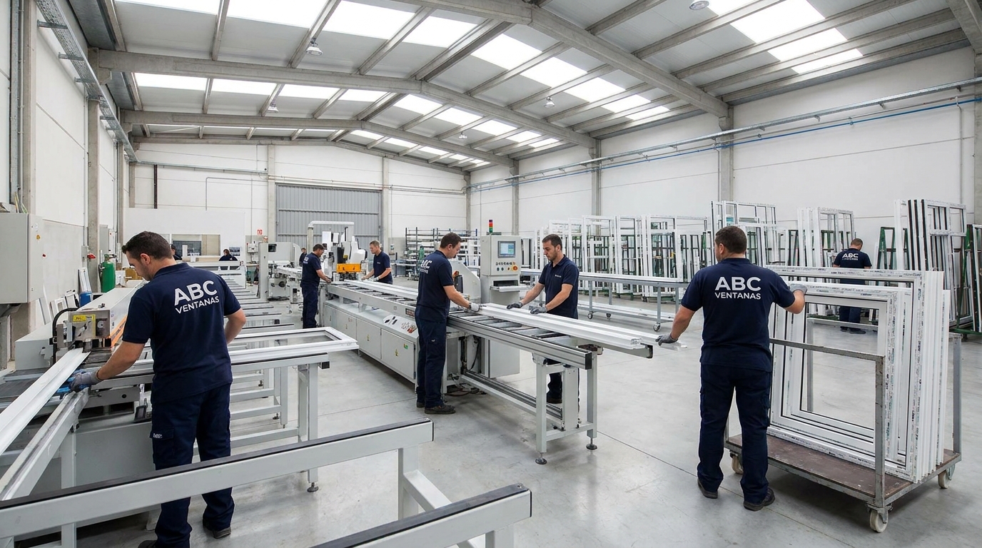 Línea de producción ABC Ventanas en fábrica de Arganda del Rey